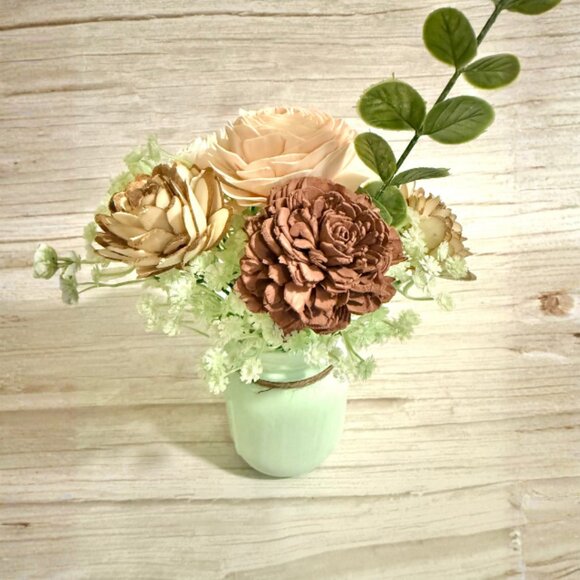 Sola Wood Floral Arrangement in Hand-Painted Personalized Mason Jar - Picture 8 of 9